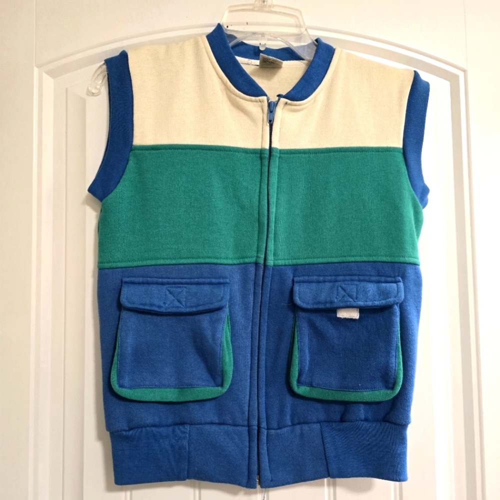 VINTAGE "SPORTS TALK" Colorblock Vest
